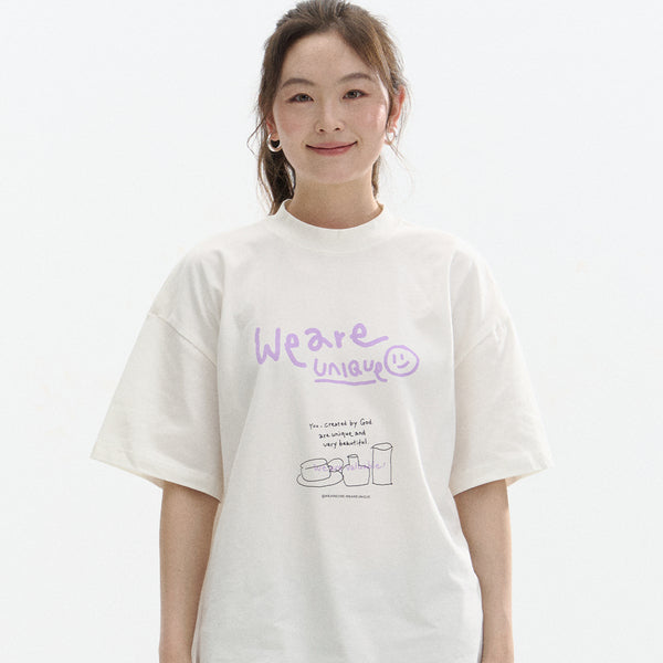 光盐生活馆夏季新款230克重磅纯棉宽松简约插画T恤情侣款短袖【独一】