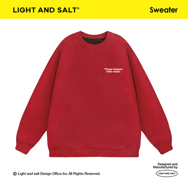 光盐生活馆秋冬新款重磅480g秋冬圆领双层卫衣休闲百搭宽松显瘦/事情发生在阿们之后