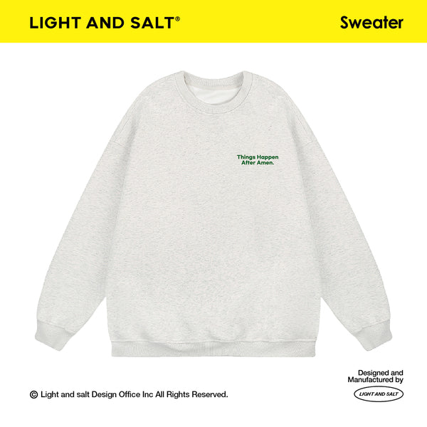 光盐生活馆秋冬新款重磅480g秋冬圆领双层卫衣休闲百搭宽松显瘦/事情发生在阿们之后