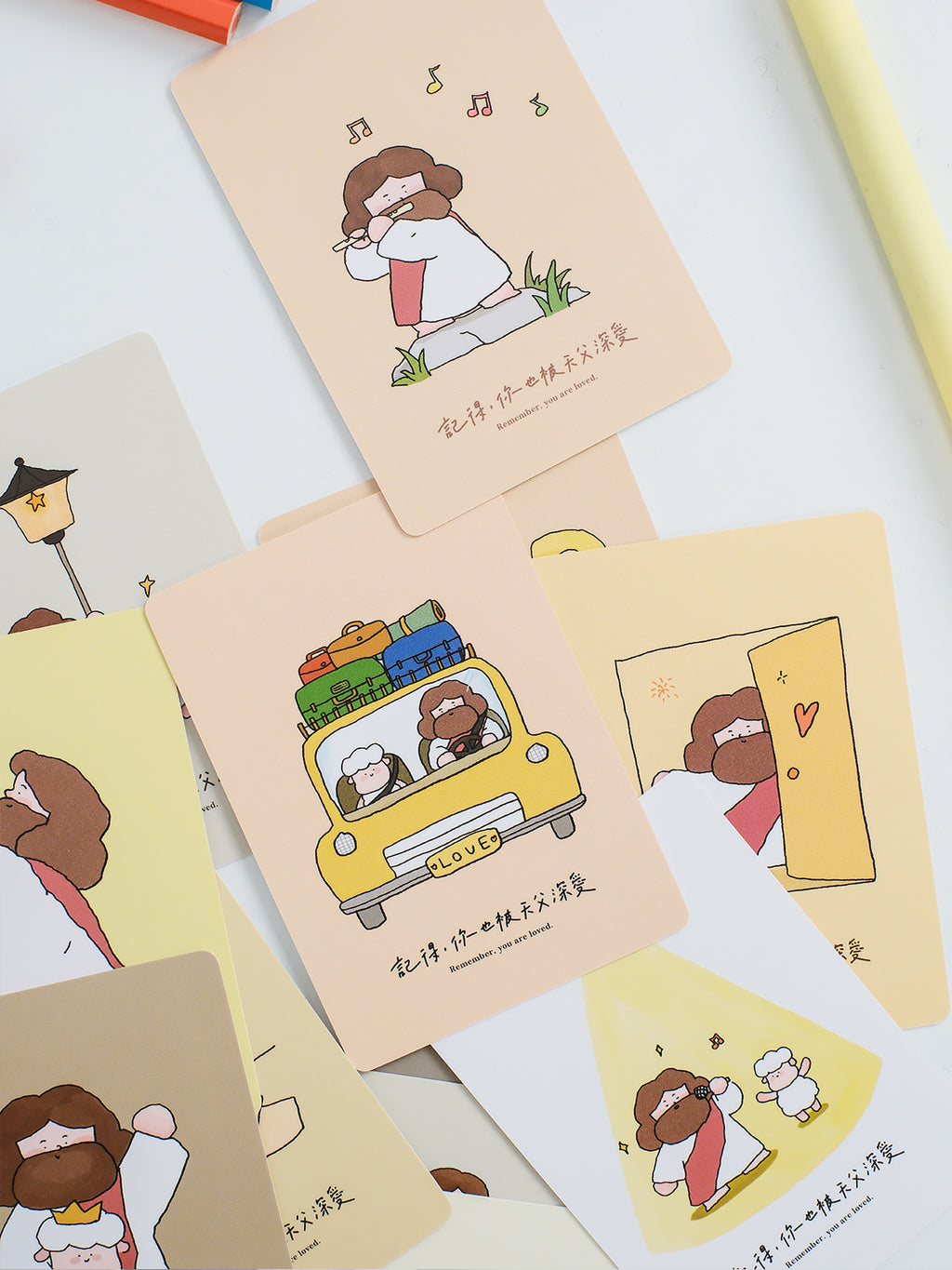 【经文卡】光盐生活馆原创卡通插画祝福恩典鼓励温暖话语经文卡