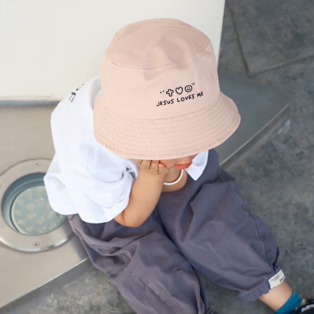 光盐生活馆儿童美好文字渔夫帽/永远是上帝的孩子/耶稣爱我