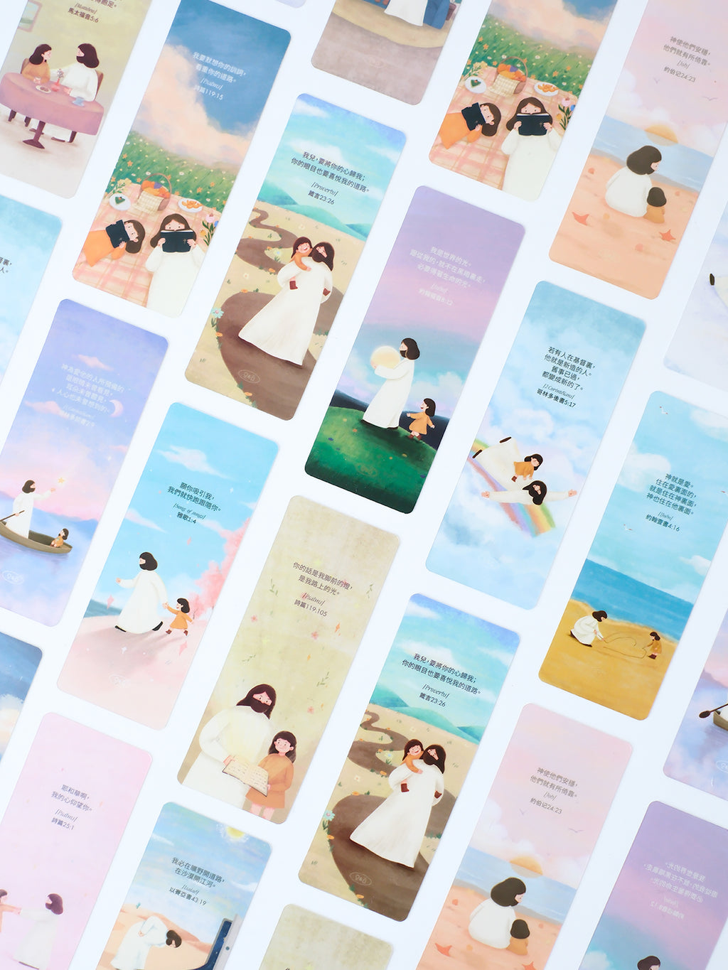 【透明卡通经文书签】氛围感PVC卡通插画风景半透明书签套装