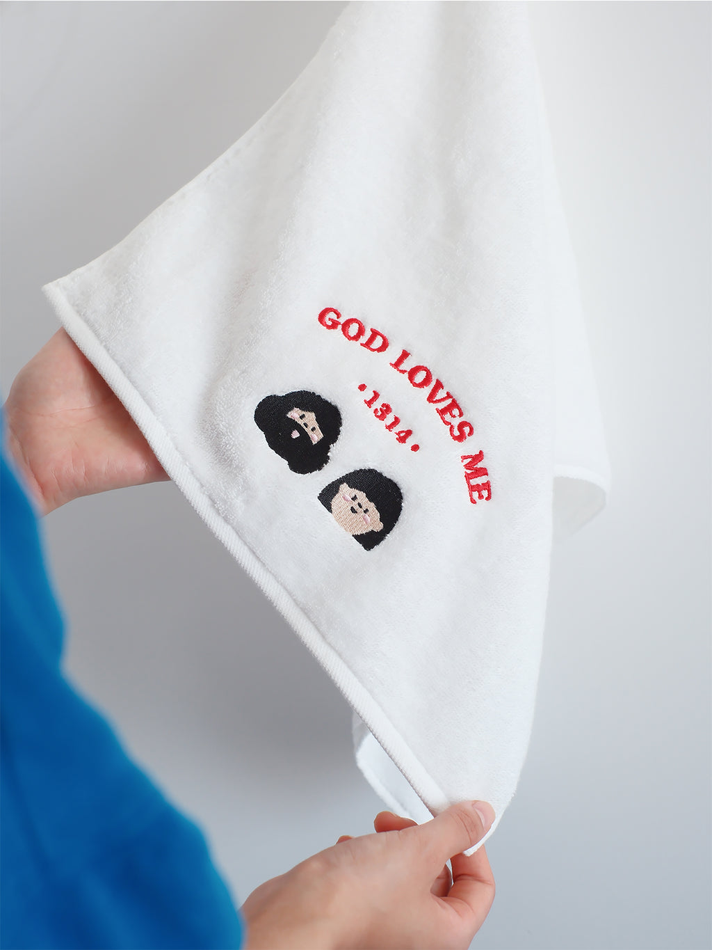 【刺绣毛巾】原创情侣纯棉洗脸家用毛巾吸水柔软不掉毛/上帝爱我们