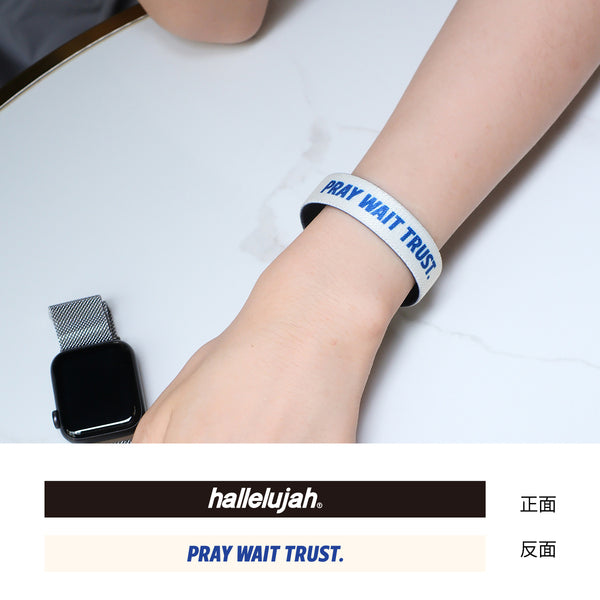 【双面手环】英文设计彩色涤纶高弹松紧手环双面图案手腕带大人儿童手环可滴驱蚊液