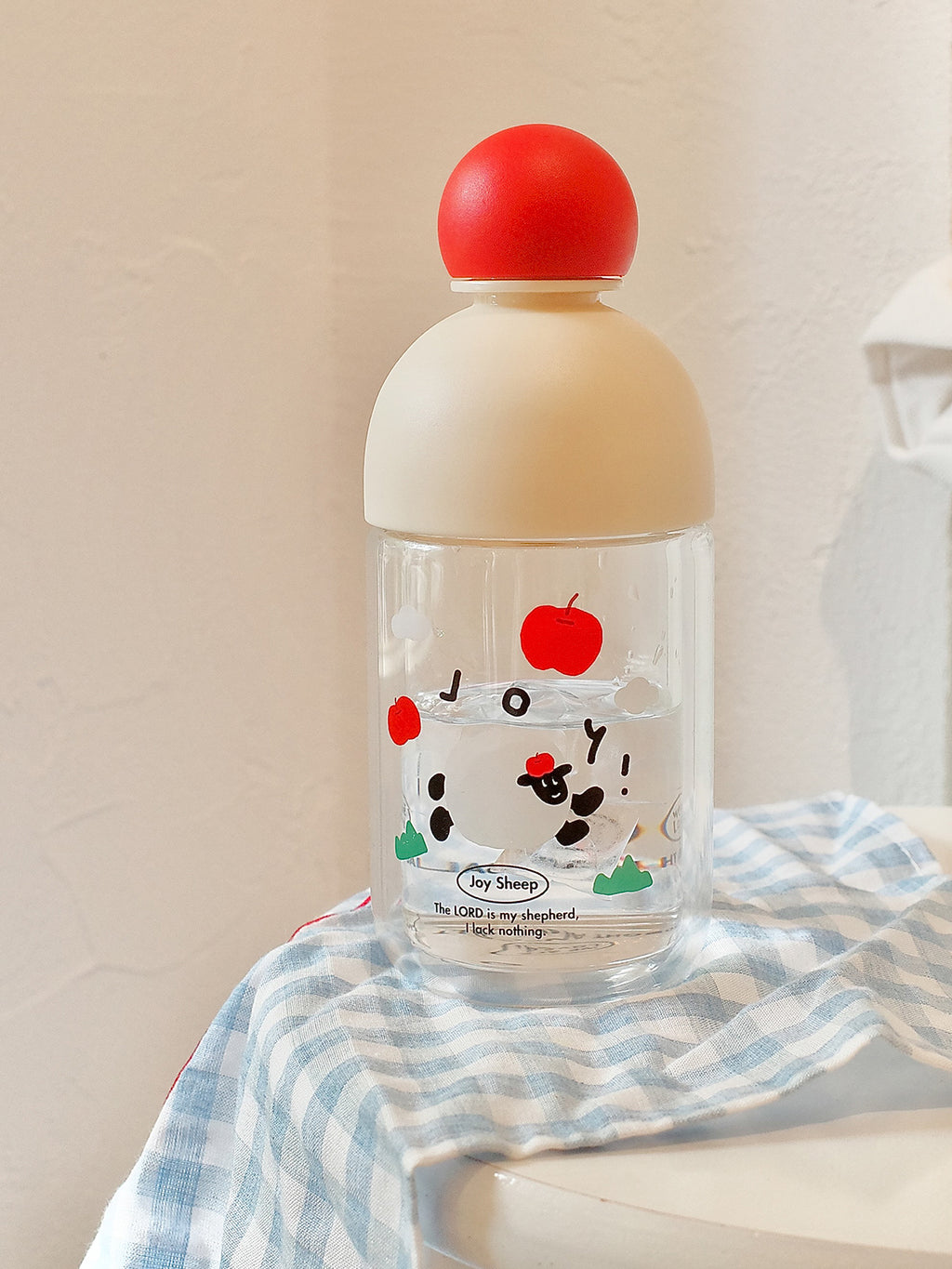 光盐生活馆原创Big Joy大喜乐简约插画双层玻璃杯随行杯