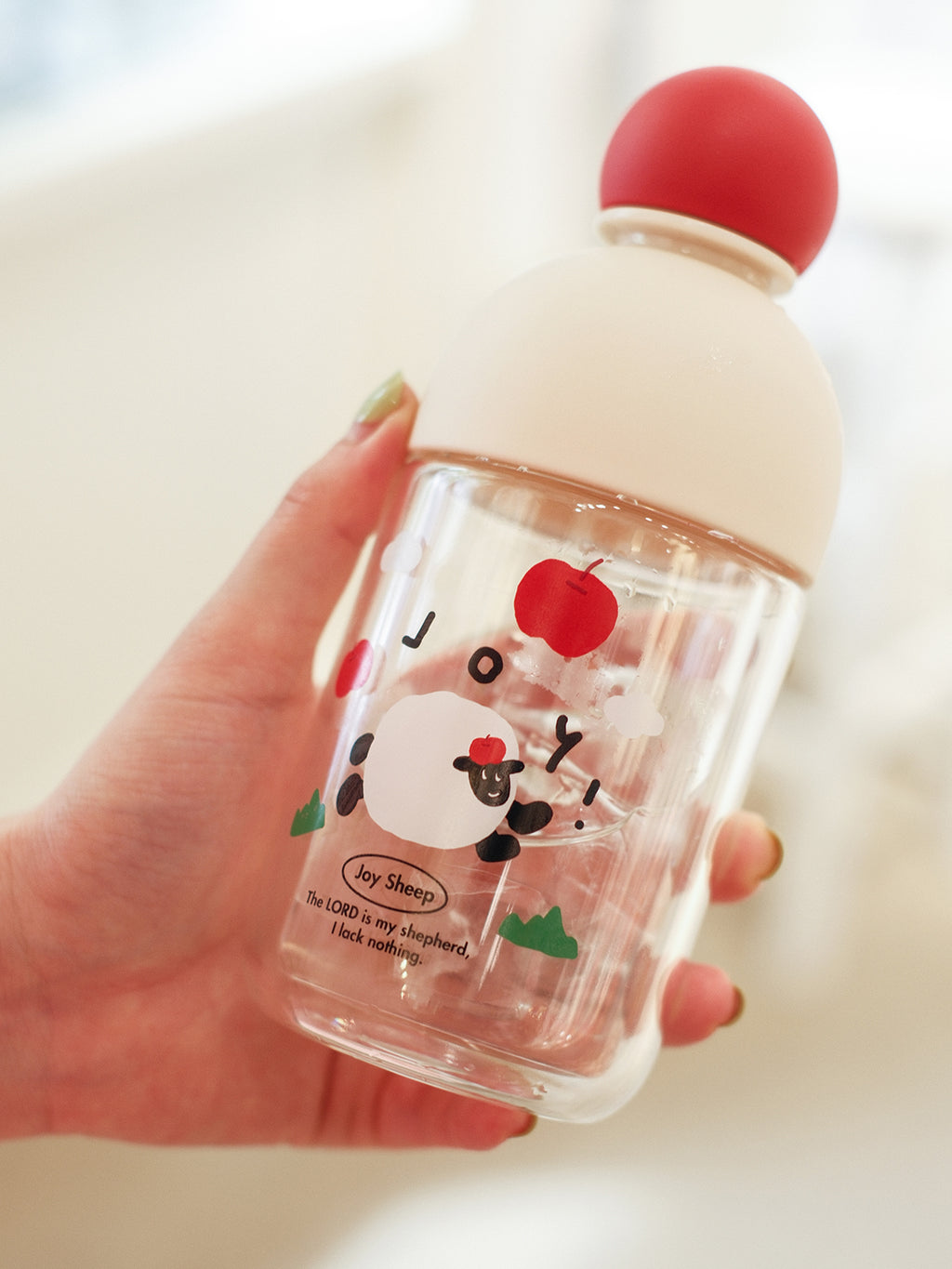 光盐生活馆原创Big Joy大喜乐简约插画双层玻璃杯随行杯