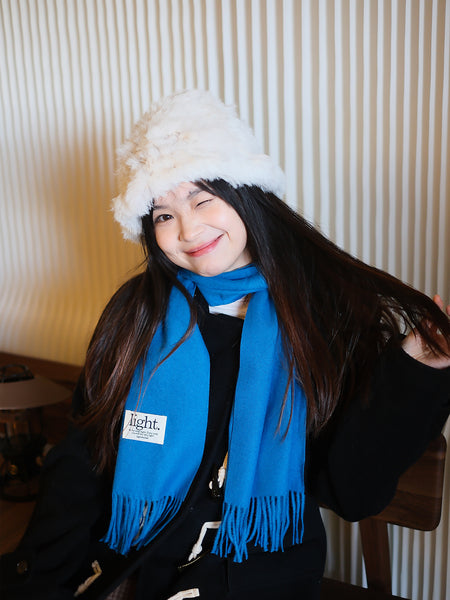 【围巾】冬季温暖超温柔围巾巨好搭新款纯色绣标围巾「祢是黑夜中的光」