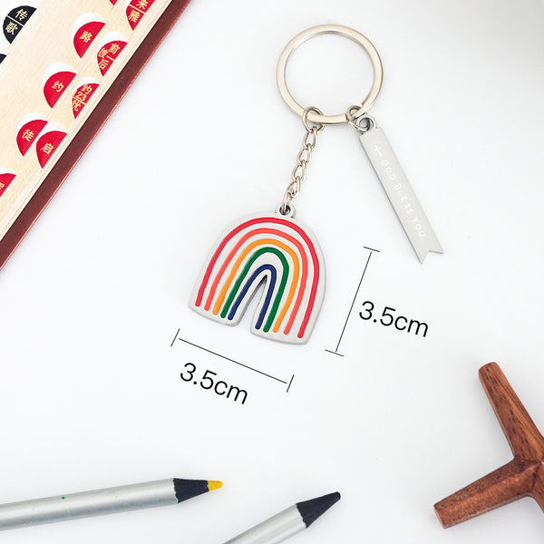 【钥匙扣挂饰】金属原创手绘设计 彩虹/同在/平安喜乐