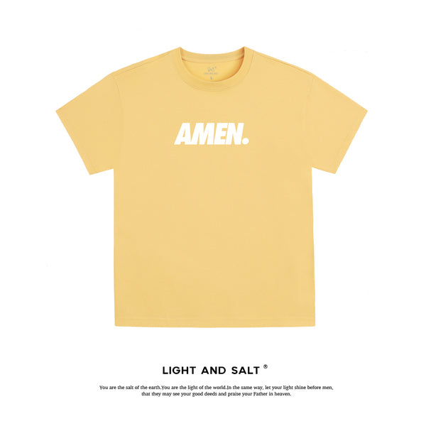 【阿们】糖果色男女款纯棉宽松T恤情侣团契服 阿们/AMEN