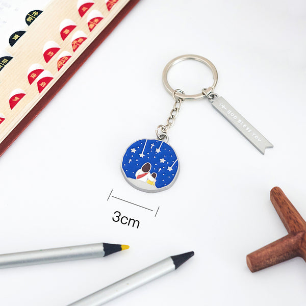 【钥匙扣挂饰】金属原创手绘设计 彩虹/同在/平安喜乐